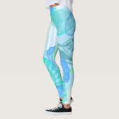 Ocean Life Seamless Pattern Leggings  (Gauche)
