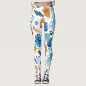 Ocean Life Seamless Pattern Leggings (Devant)