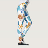 Ocean Life Seamless Pattern Leggings (Droite)