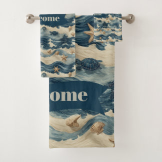 Ocean Life Turtle Beach House Housewarming Welkom Bad Handdoek
