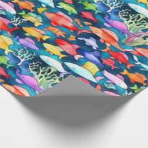 Ocean life vis koralen zomer vibes Wrapping Paper