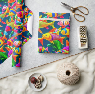 Ocean life vis koralen zomer vibes Wrapping Paper Cadeaupapier