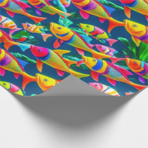 Ocean life vis koralen zomer vibes Wrapping Paper
