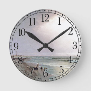 Ocean Lighthouse Waves Beach Shore Wall Clock Ronde Klok