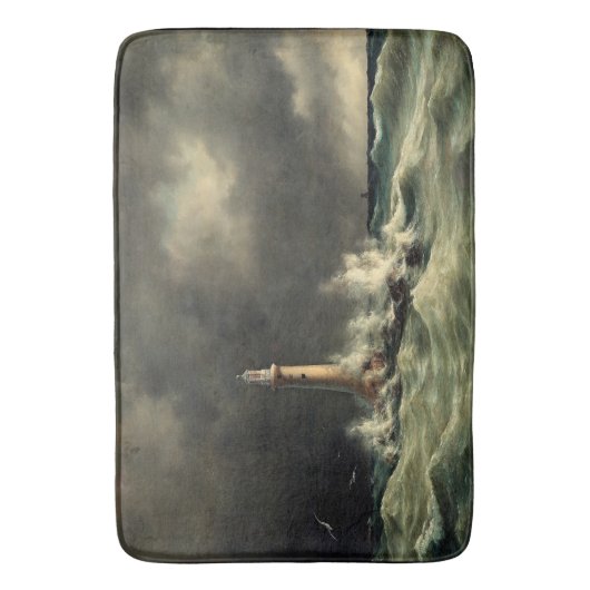 Ocean Lighthouse Waves Rocks Bathmat Badmat (Voorkant Verticaal)