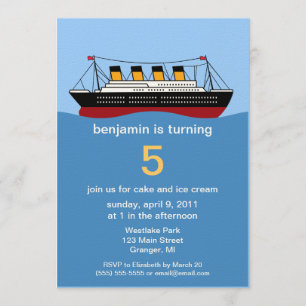 Ocean Liner Birthday Party Kaart