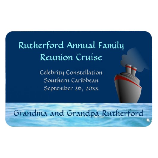 Ocean Liner Custom Hztl. Magnet de marqueur de por (Horizontal)