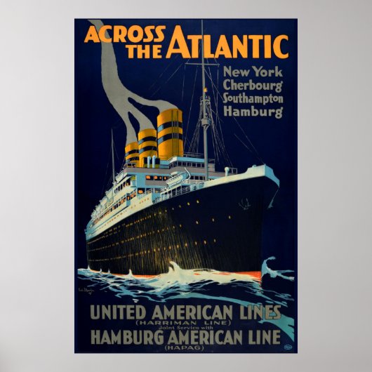 OCEAN LINER EUROPE AMERICA POSTER (Voorkant)