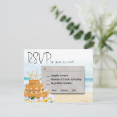 Ocean Love Beach Bruiloft RSVP Kaartje (Staand voorkant)