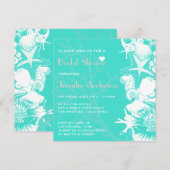 Ocean Love Blauwgroen Seashells Chic Vrijgezellenf Kaart (Voorkant / Achterkant)