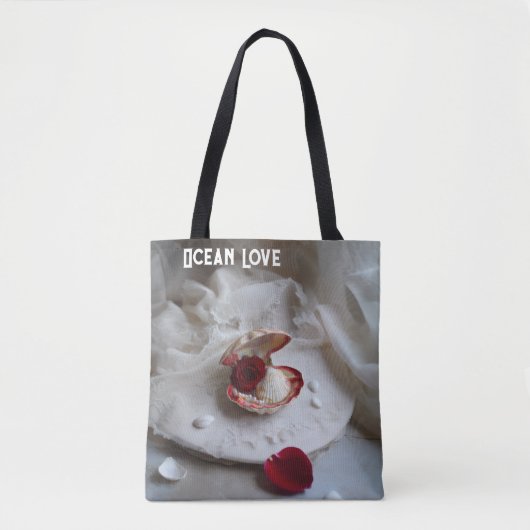 Ocean Love Witte Tassen – Seashell & Rose Coasta (Voorkant)