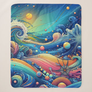 Ocean Lover Artistic Sherpa Deken