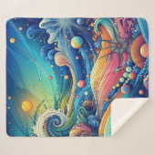 Ocean Lover Artistic Sherpa Deken (Voorkant (horizontaal))