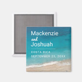 Ocean Magnet Beach Wedding Favor of Keepomwille Magneet (Voorkant / Achterkant)
