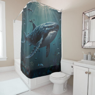 Ocean Majesty Blue Whale Onderwater Reis badkamer Douchegordijn