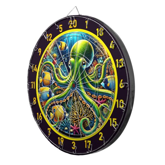 Ocean Majesty Octopus Dartboard Dartbord (Voorkant Rechts)