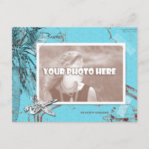  Ocean Map Collage Turquoise Foto Lijst Briefkaart