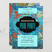 Ocean Marine Life Afstuderen Swimble Pool Party Kaart (Voorkant / Achterkant)