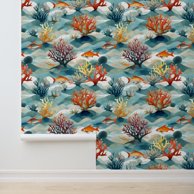 Ocean Marine Onderwater Peel en Stick Behang (Applicatie)