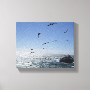 Ocean & Meeuwen Verpakt Canvas Afdruk