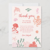 Ocean Meisje Verjaardagsfeestje Bedankkaart (Voorkant)