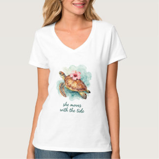 ocean meisje - Zeeschildpad hibiscus tee T-shirt