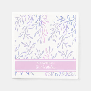 Ocean Mermaid Girl 1st Birthday Zee Life Party Servet