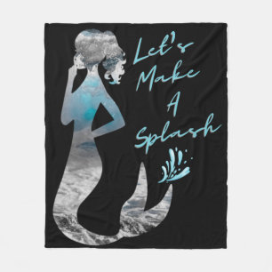 Ocean Mermaid Laten we een plash maken Fleece Deken