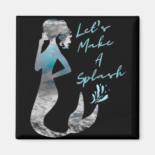Ocean Mermaid Laten we een plash maken Magneet