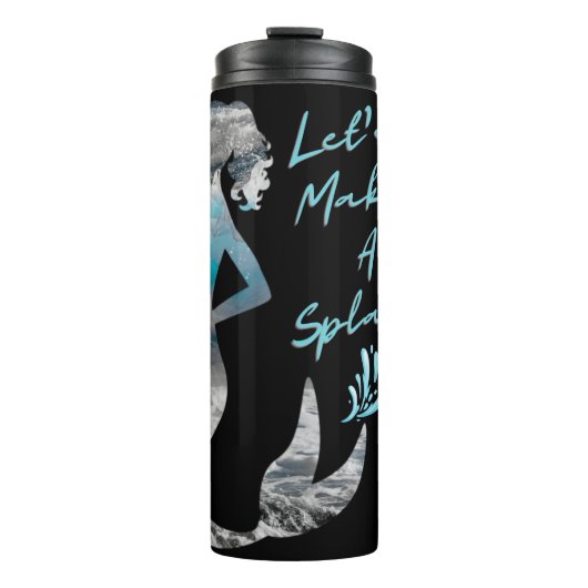 Ocean Mermaid Laten we een plash maken Thermosbeker (Voorkant)
