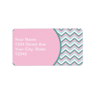 Ocean Mist Chevron Pattern Etiket
