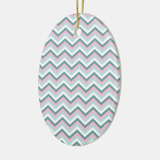 Ocean Mist Chevron Pattern Keramisch Ornament (Links)