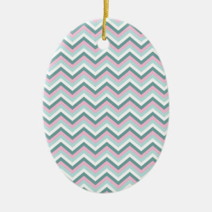 Ocean Mist Chevron Pattern Keramisch Ornament