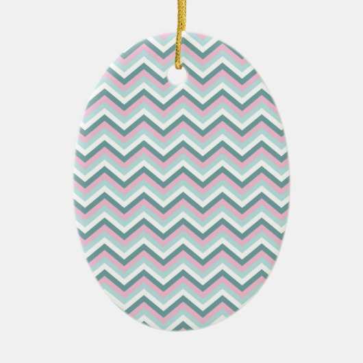 Ocean Mist Chevron Pattern Keramisch Ornament (Voorkant)