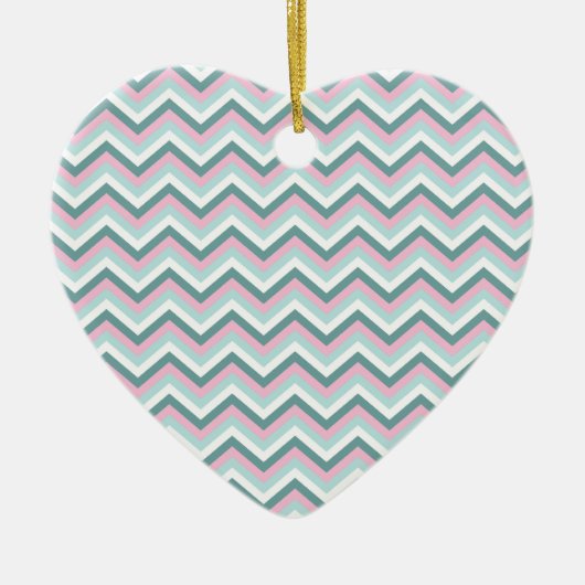Ocean Mist Chevron Pattern Keramisch Ornament (Voorkant)