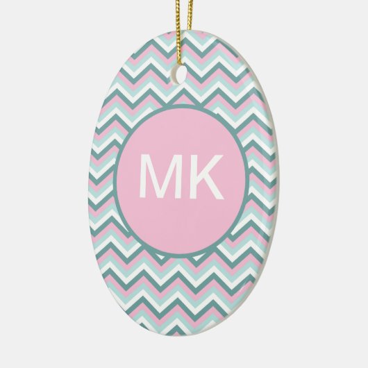 Ocean Mist Chevron Pattern Keramisch Ornament (Links)