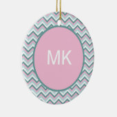 Ocean Mist Chevron Pattern Keramisch Ornament (Rechts)