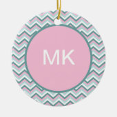 Ocean Mist Chevron Pattern Keramisch Ornament (Voorkant)