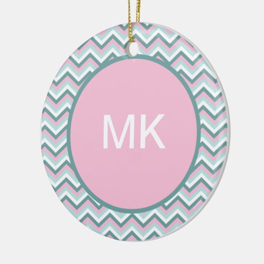 Ocean Mist Chevron Pattern Keramisch Ornament (Links)