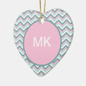 Ocean Mist Chevron Pattern Keramisch Ornament (Links)