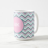 Ocean Mist Chevron Pattern Koffiemok (Voorkant rechts)