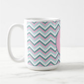 Ocean Mist Chevron Pattern Koffiemok (Links)