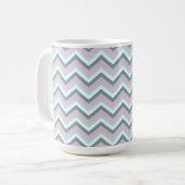 Ocean Mist Chevron Pattern Koffiemok (Voorkant links)