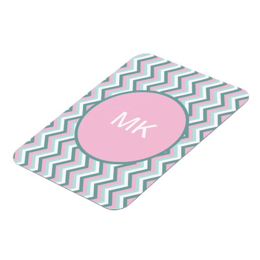 Ocean Mist Chevron Pattern Magneet (Linkerzijde)