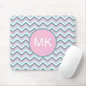 Ocean Mist Chevron Pattern Muismat (Met muis)