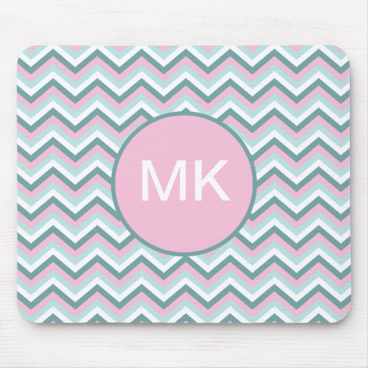 Ocean Mist Chevron Pattern Muismat (Voorkant)