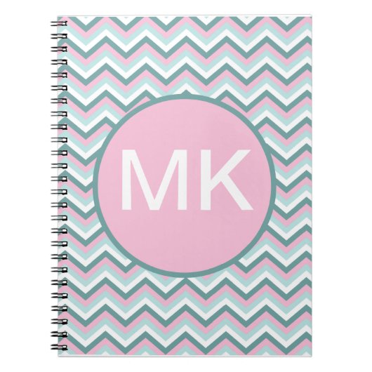 Ocean Mist Chevron Pattern Notitieboek (Voorkant)