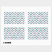 Ocean Mist Chevron Pattern Rechthoekige Sticker (Vel)