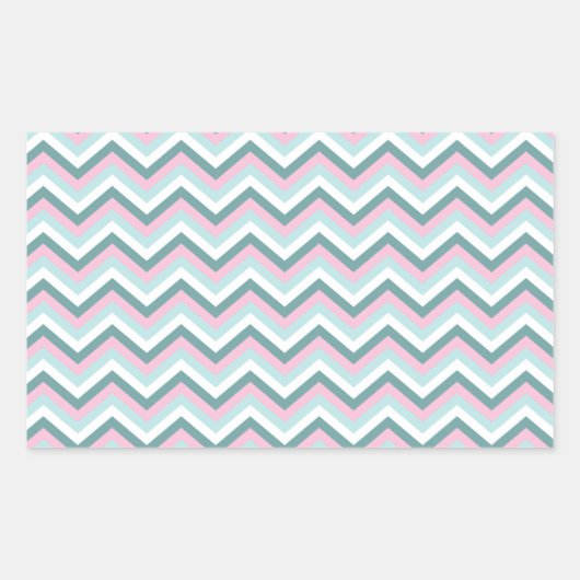 Ocean Mist Chevron Pattern Rechthoekige Sticker (Voorkant)