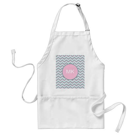 Ocean Mist Chevron Pattern Standaard Schort (Voorkant)